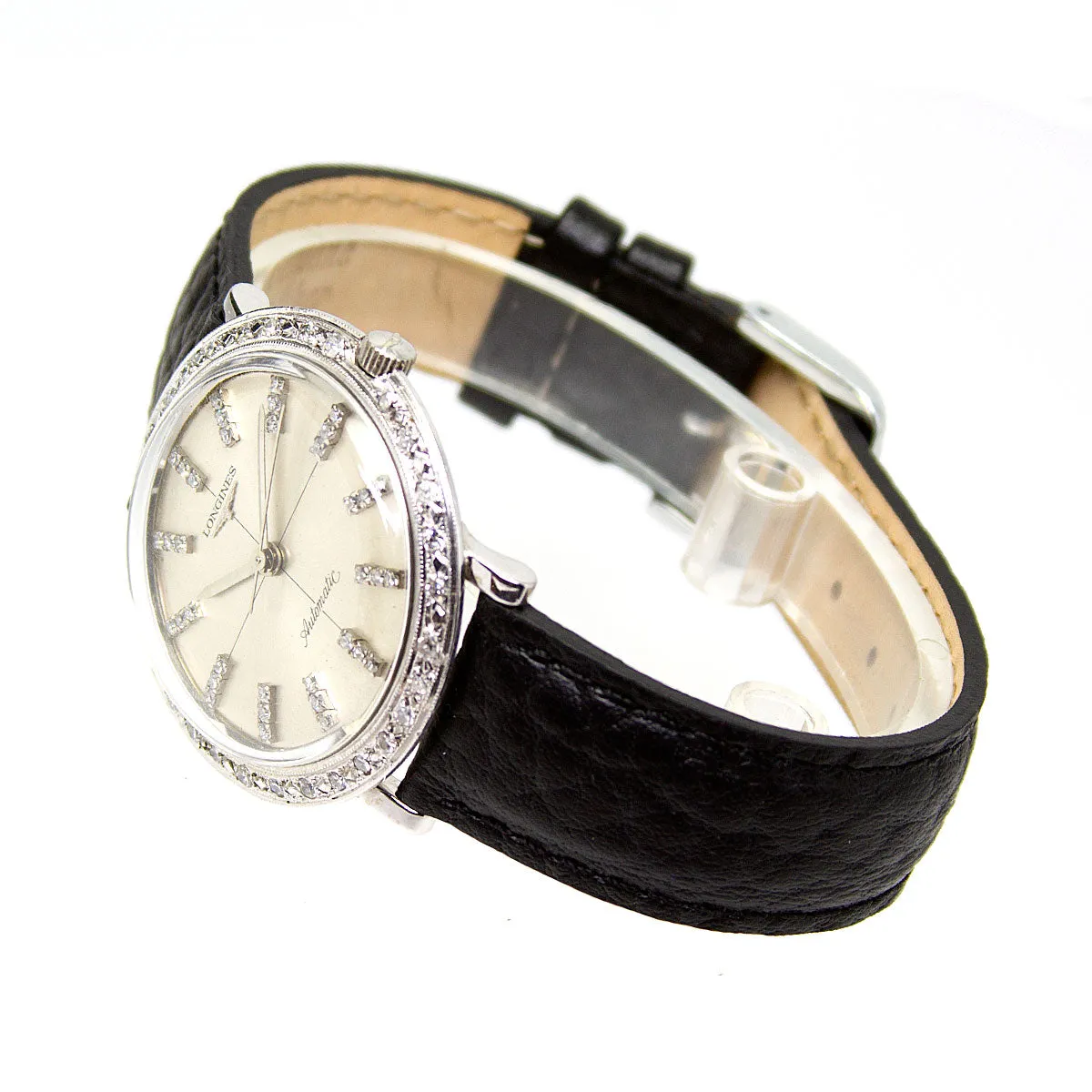Longines Vintage White Gold & Diamond Admiral 1200