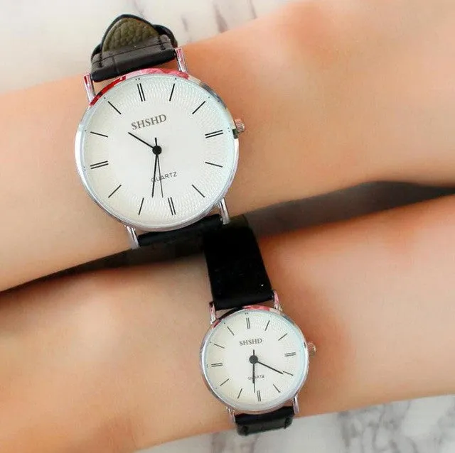 Lowest Price Couple watches Fashion And Casual Leather Band Couple watches Analog Quartz Vogue Wrist Watch Relojes de Hombre