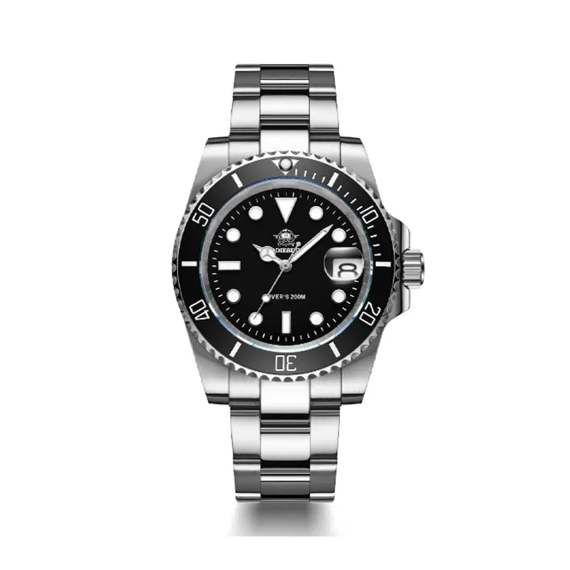 Luminous Mens Quartz Watch Stainless Steel Watch Waterproof