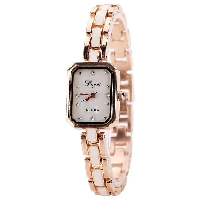 Lvpai Brand New Fashion Luxury Women Dress Gemstone Quartz Wristwatches Ladies Casual Golden Silver Women Dress Quartz Watches