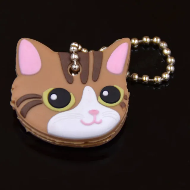 Lychee New Arrival PVC Cute Rabbit Pet Dog Cat Key Cover Cap Rubber Pug Key Chain Key Ring Men Women Unisex