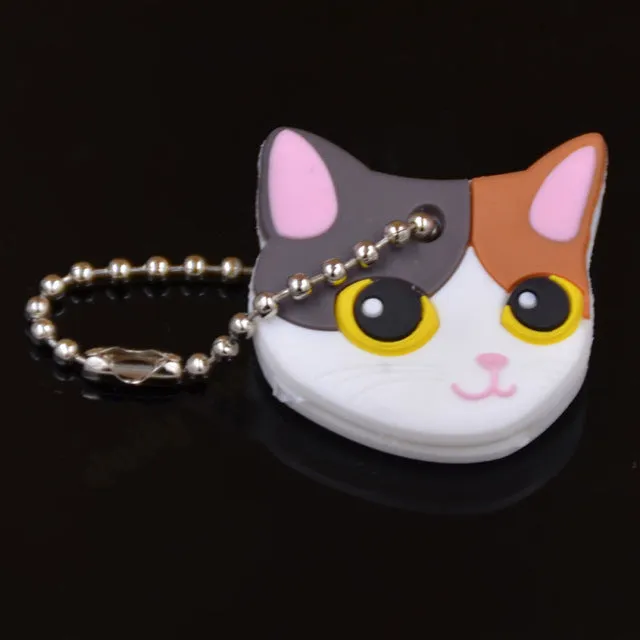 Lychee New Arrival PVC Cute Rabbit Pet Dog Cat Key Cover Cap Rubber Pug Key Chain Key Ring Men Women Unisex