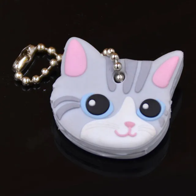 Lychee New Arrival PVC Cute Rabbit Pet Dog Cat Key Cover Cap Rubber Pug Key Chain Key Ring Men Women Unisex