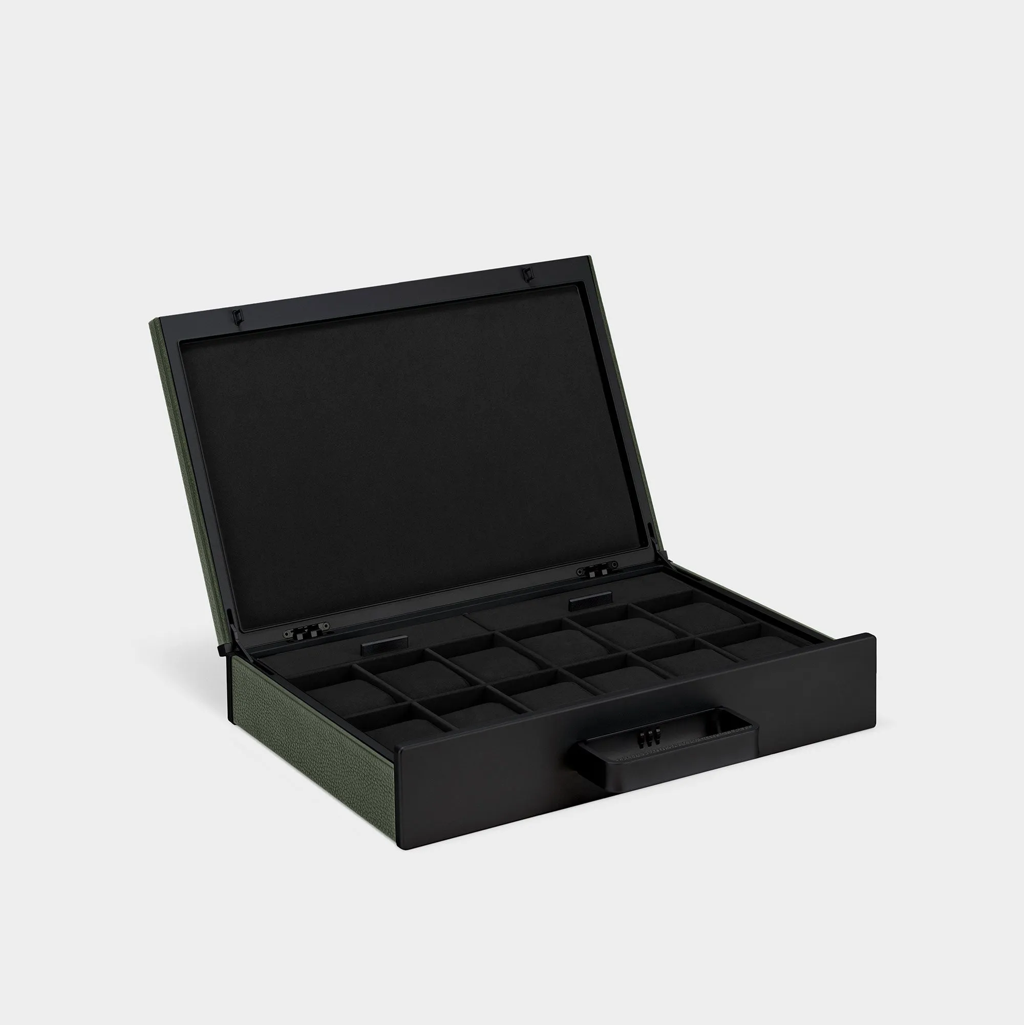 MACKENZIE 12 WATCH BRIEFCASE - KHAKI / BLACK