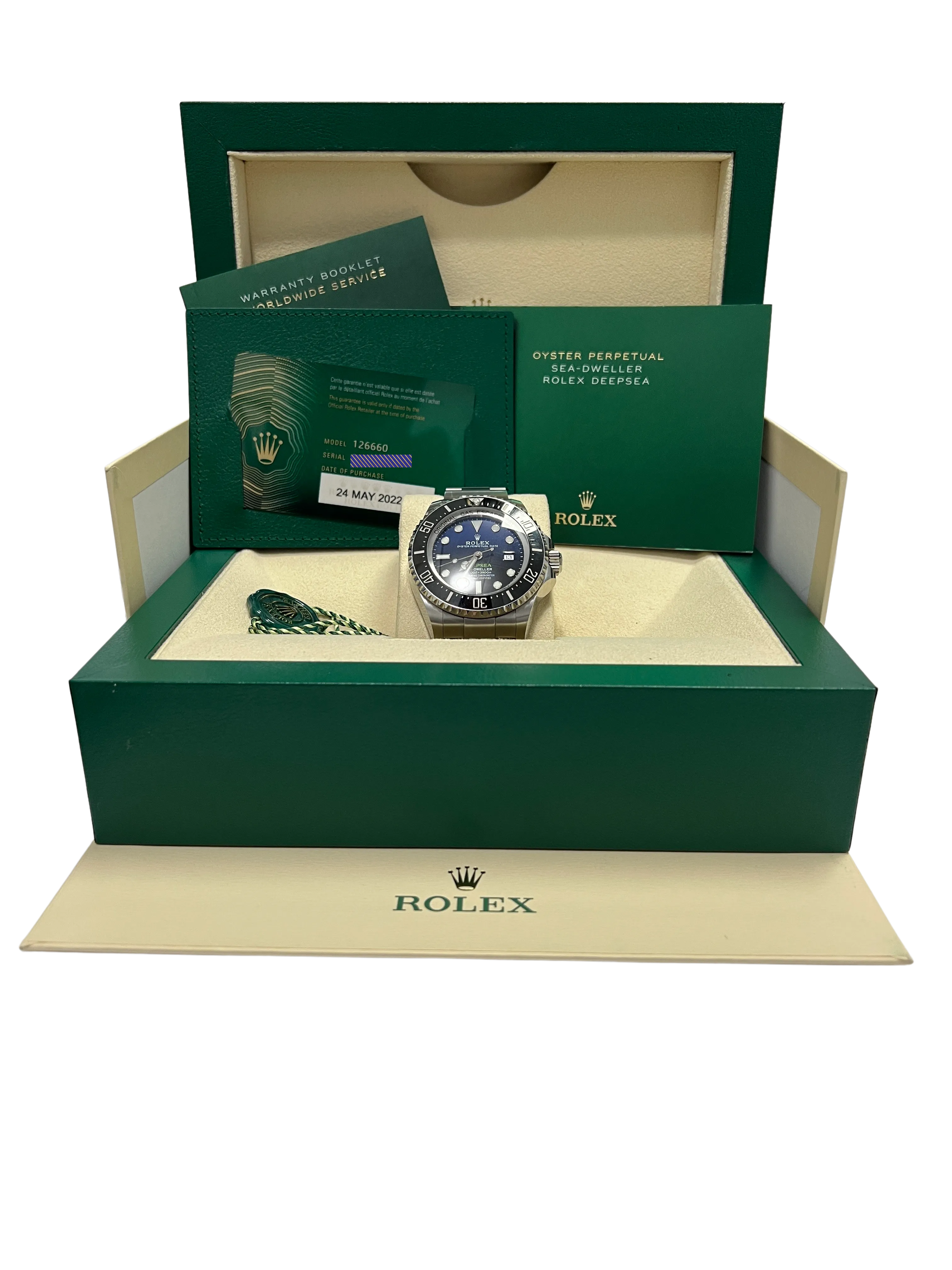 MAY 2022 Rolex Sea-Dweller Deepsea 126660 JAMES CAMERON Black Blue 44mm Watch