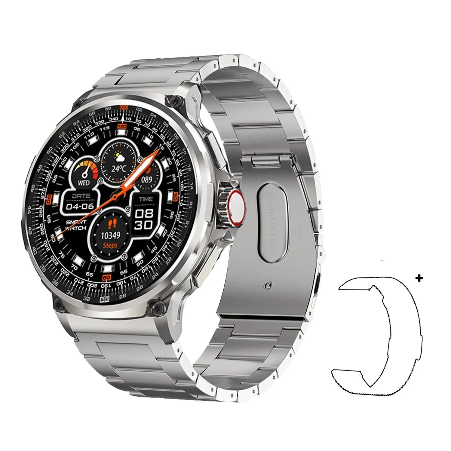 Men 710mAh Battery Long Standby Bluetooth Call Smartwatch