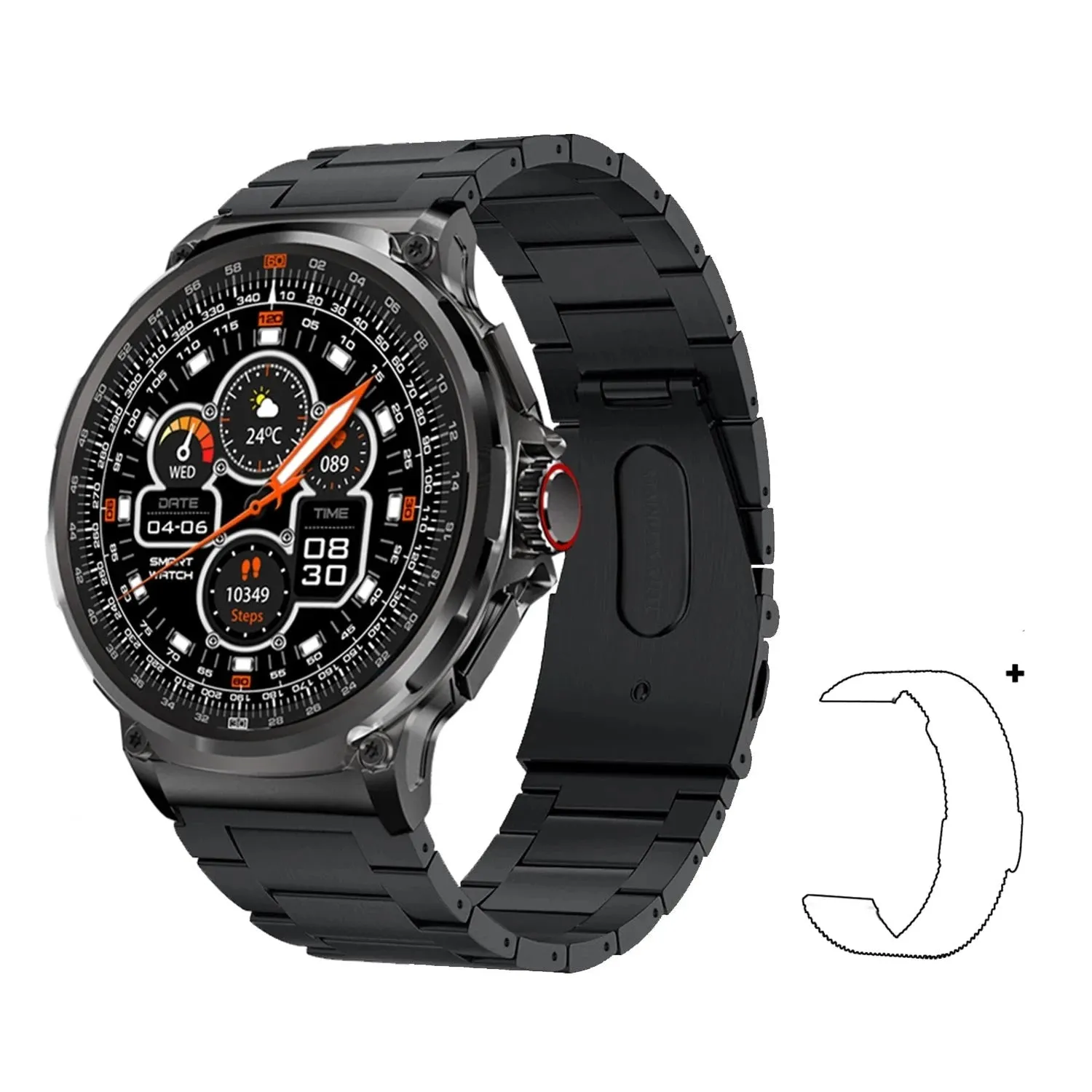 Men 710mAh Battery Long Standby Bluetooth Call Smartwatch