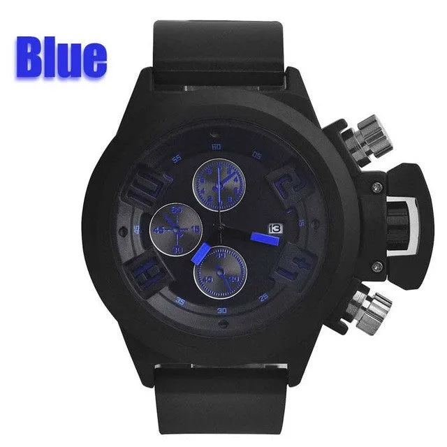 Men Watch Top Brand Luxury Sport Running Military Waterproof Wrist Watches Dual Time Decoration Three-Eye Man Watch Clock Men