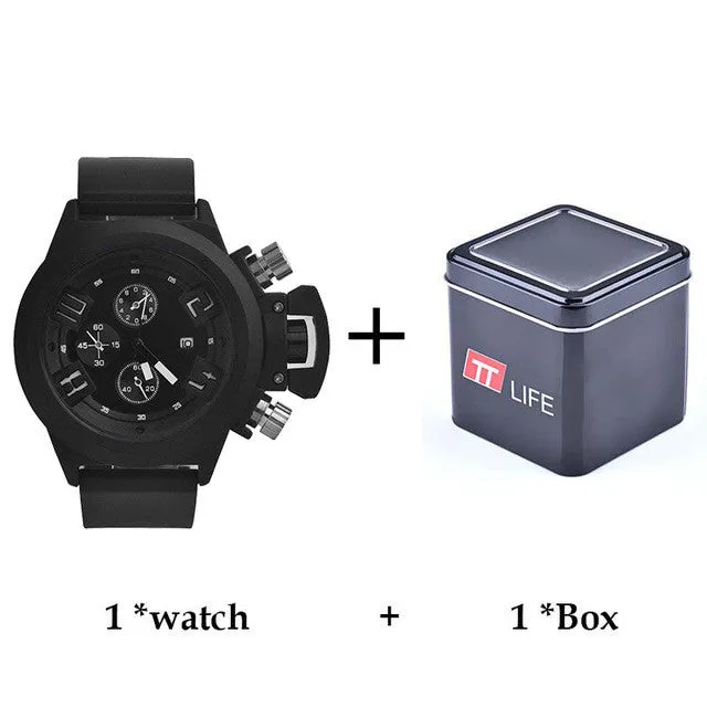 Men Watch Top Brand Luxury Sport Running Military Waterproof Wrist Watches Dual Time Decoration Three-Eye Man Watch Clock Men