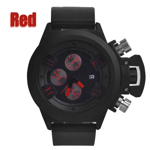 Men Watch Top Brand Luxury Sport Running Military Waterproof Wrist Watches Dual Time Decoration Three-Eye Man Watch Clock Men