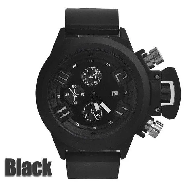 Men Watch Top Brand Luxury Sport Running Military Waterproof Wrist Watches Dual Time Decoration Three-Eye Man Watch Clock Men