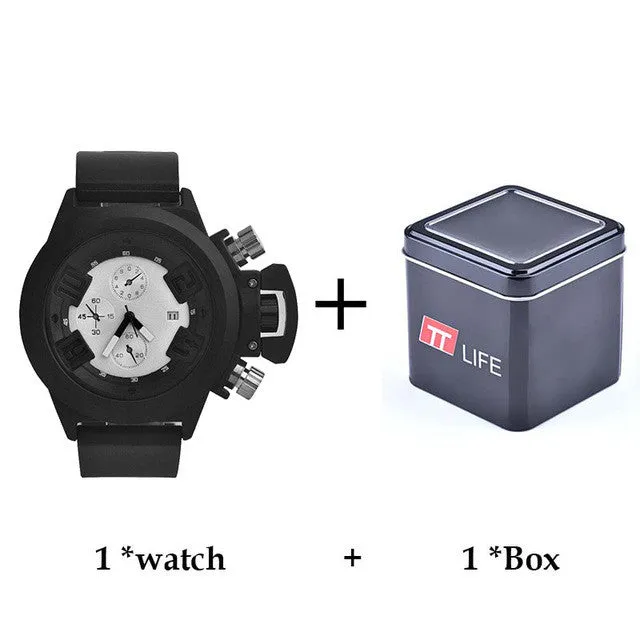 Men Watch Top Brand Luxury Sport Running Military Waterproof Wrist Watches Dual Time Decoration Three-Eye Man Watch Clock Men