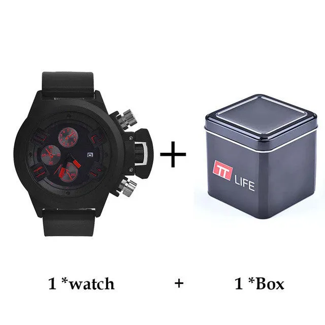 Men Watch Top Brand Luxury Sport Running Military Waterproof Wrist Watches Dual Time Decoration Three-Eye Man Watch Clock Men