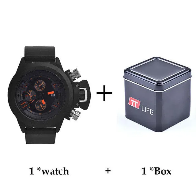 Men Watch Top Brand Luxury Sport Running Military Waterproof Wrist Watches Dual Time Decoration Three-Eye Man Watch Clock Men