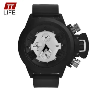 Men Watch Top Brand Luxury Sport Running Military Waterproof Wrist Watches Dual Time Decoration Three-Eye Man Watch Clock Men
