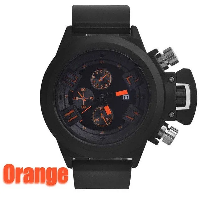 Men Watch Top Brand Luxury Sport Running Military Waterproof Wrist Watches Dual Time Decoration Three-Eye Man Watch Clock Men