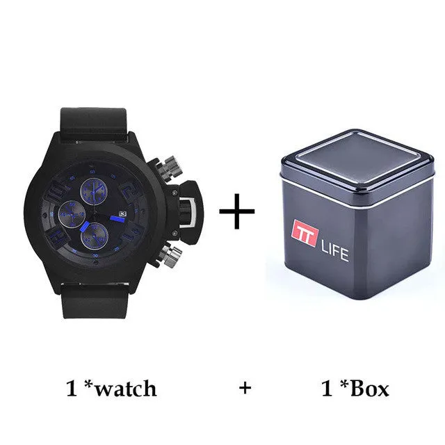 Men Watch Top Brand Luxury Sport Running Military Waterproof Wrist Watches Dual Time Decoration Three-Eye Man Watch Clock Men