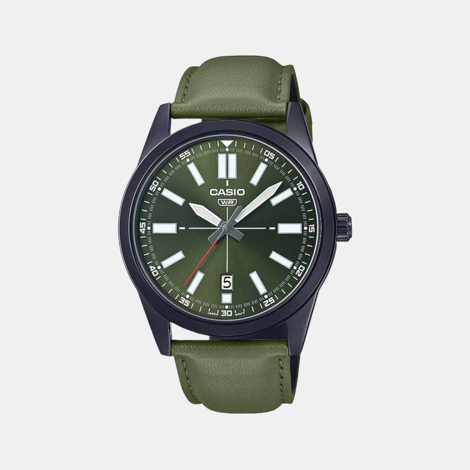 Men's Analog Leather Watch A1945 - MTP-VD02BL-3EUDF