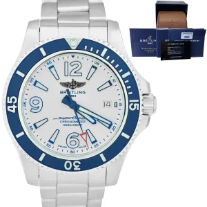 Men's Breitling SuperOcean II 42 Stainless Steel 42mm Blue White Watch A17366