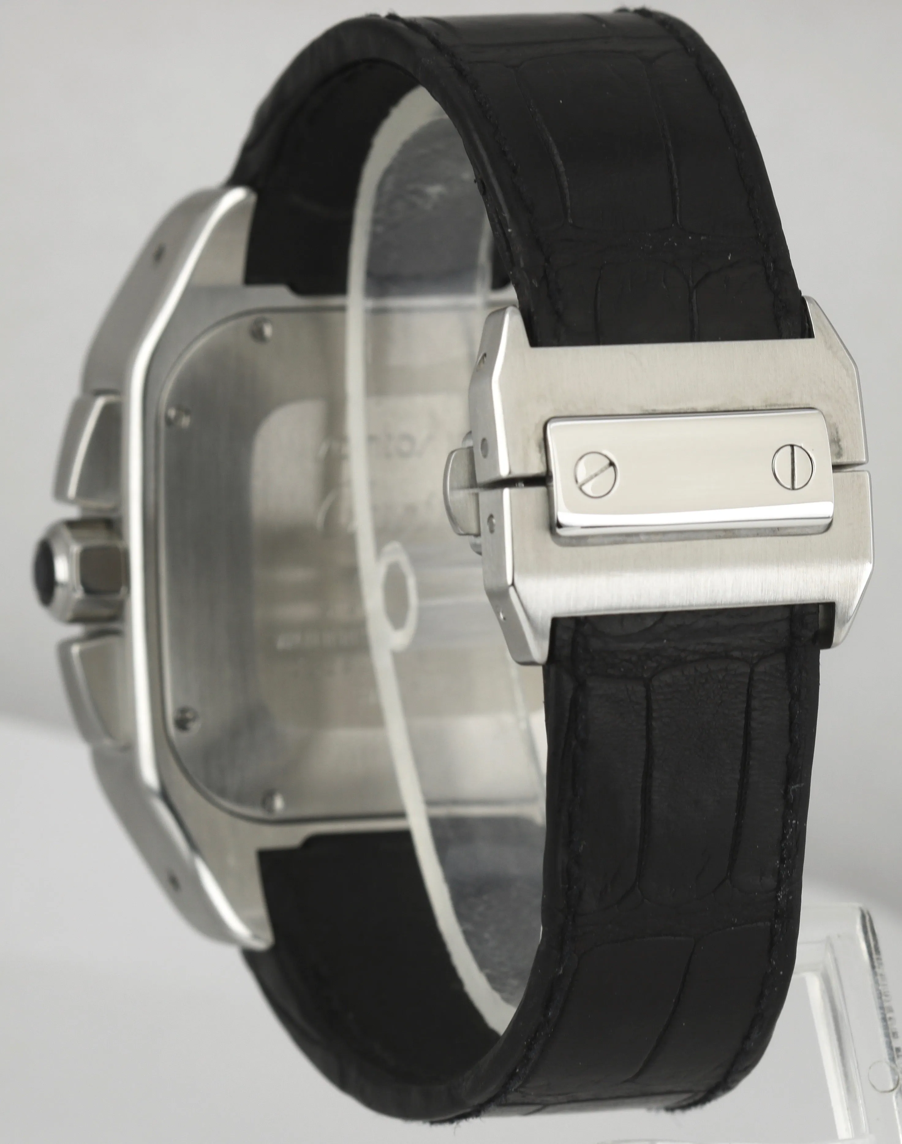 Men's Cartier Santos 100 XL Chronograph 2740 Ivory Stainless 41mm Watch W20090X8