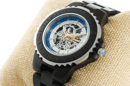 Men's Genuine Automatic Ebony Wooden Watches