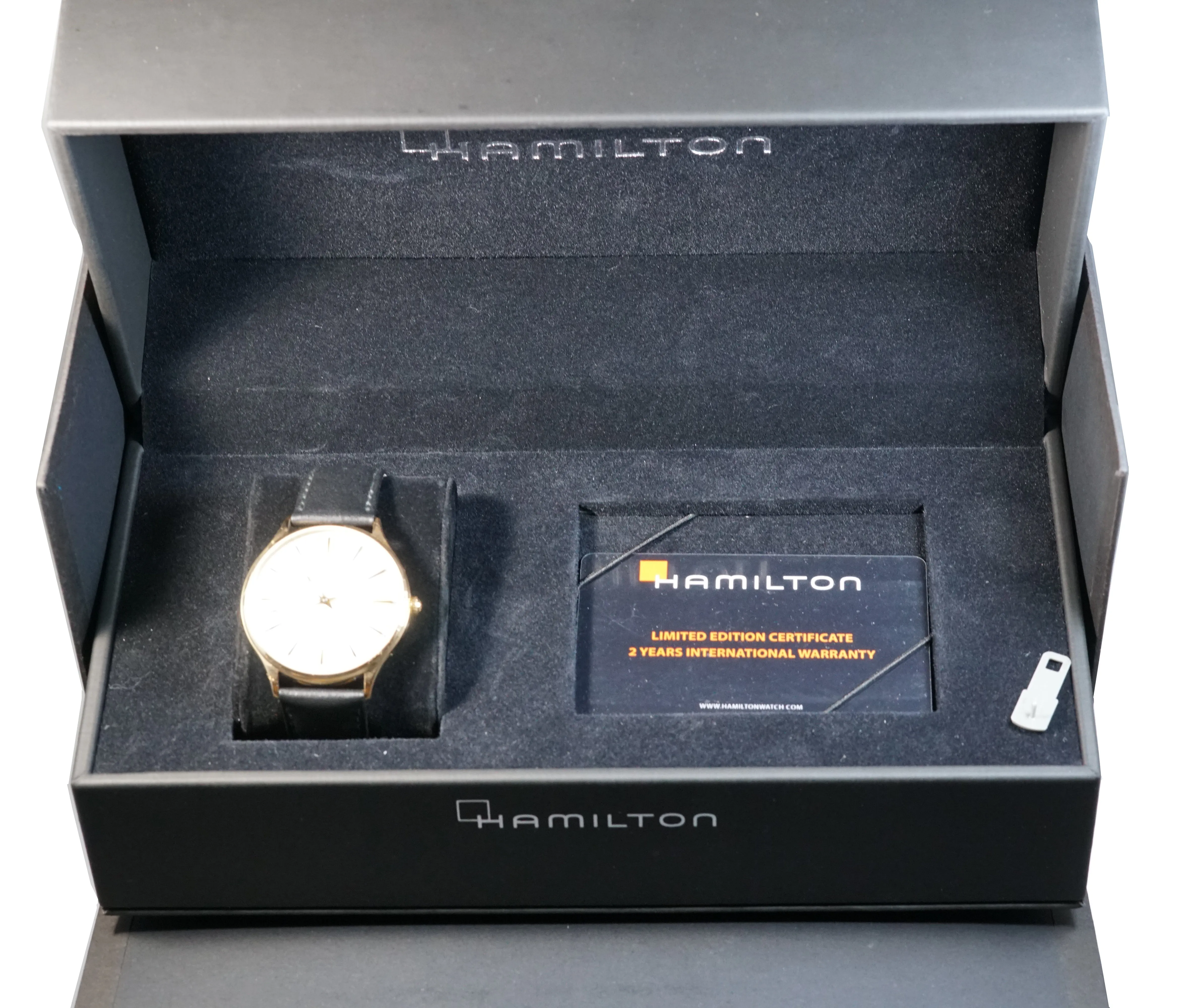 Men's Hamilton Jazzmaster Thinline 18K Rose Gold 40mm Silver H385450 Watch