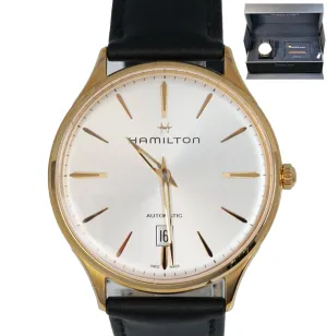 Men's Hamilton Jazzmaster Thinline 18K Rose Gold 40mm Silver H385450 Watch