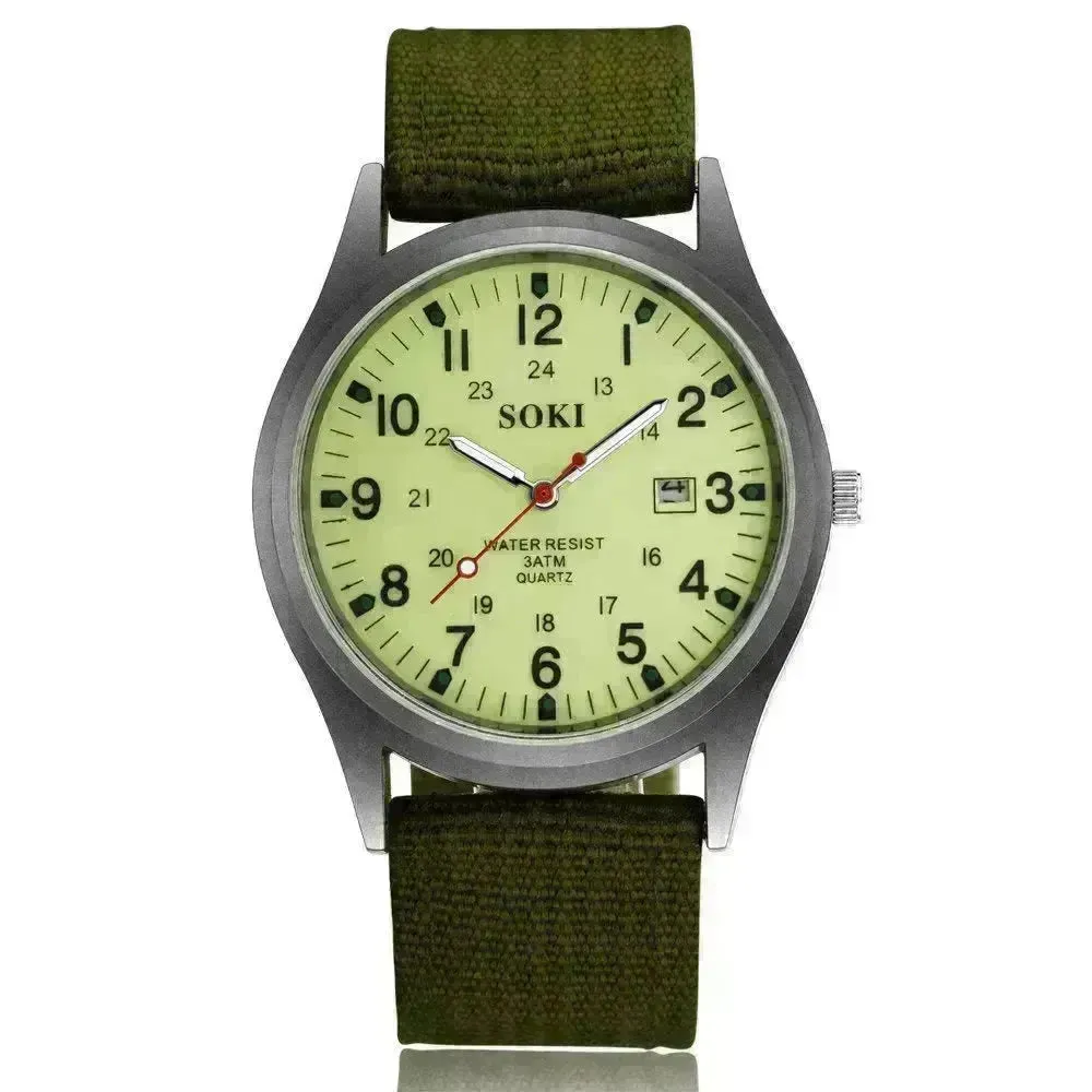 Men's Luminous Quartz Watch Sports Date Display Clock Casual Fashion Gift Watch Student Sports Watch