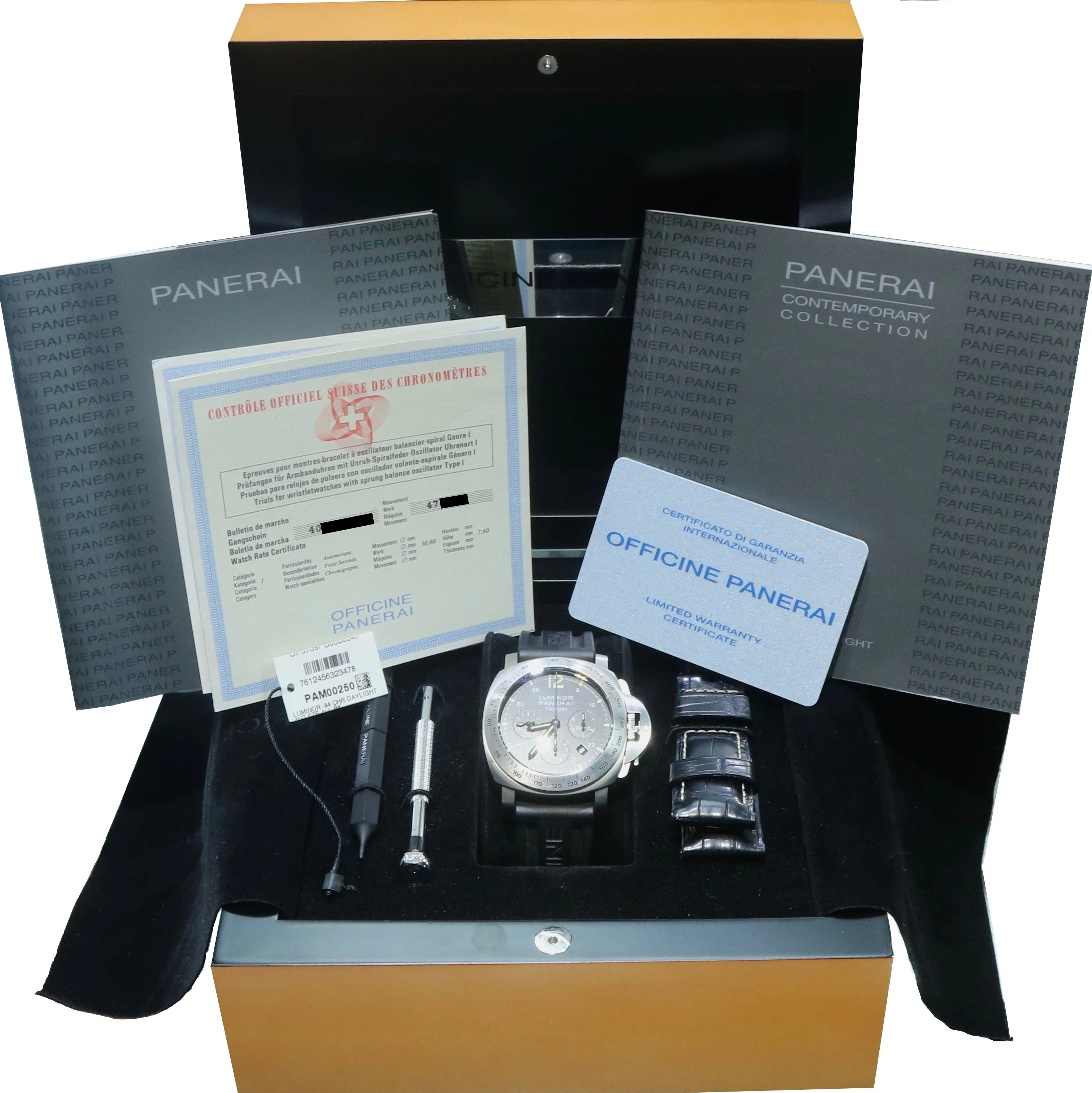 Men's Panerai PAM 250 Luminor Daylight Chronograph Automatic 44mm Watch PAM00250