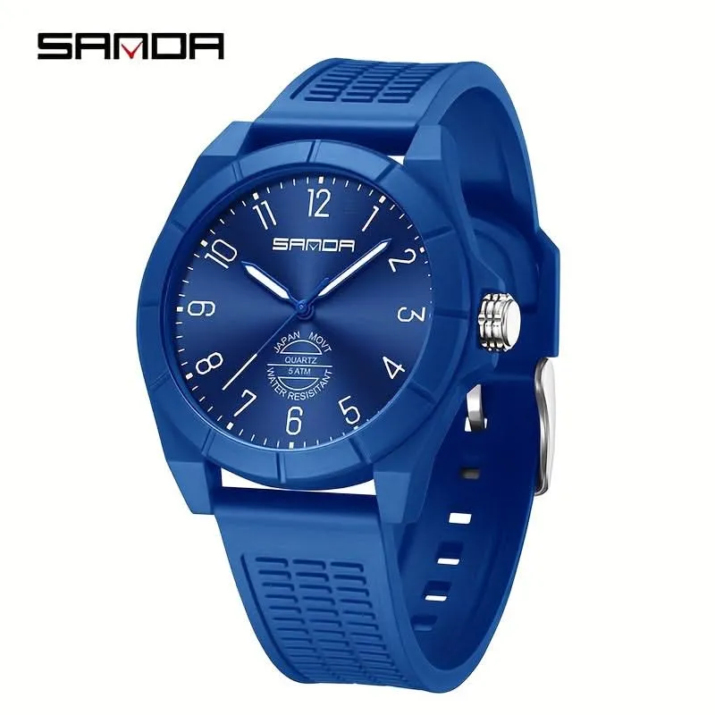 Men's Quartz Sports Watch - Water-Resistant, Stainless Steel Case