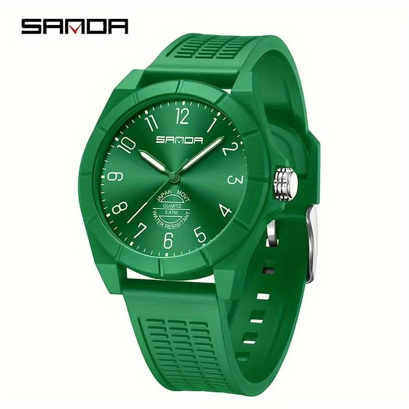 Men's Quartz Sports Watch - Water-Resistant, Stainless Steel Case