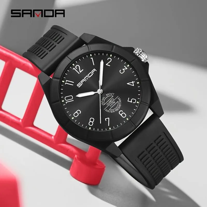 Men's Quartz Sports Watch - Water-Resistant, Stainless Steel Case