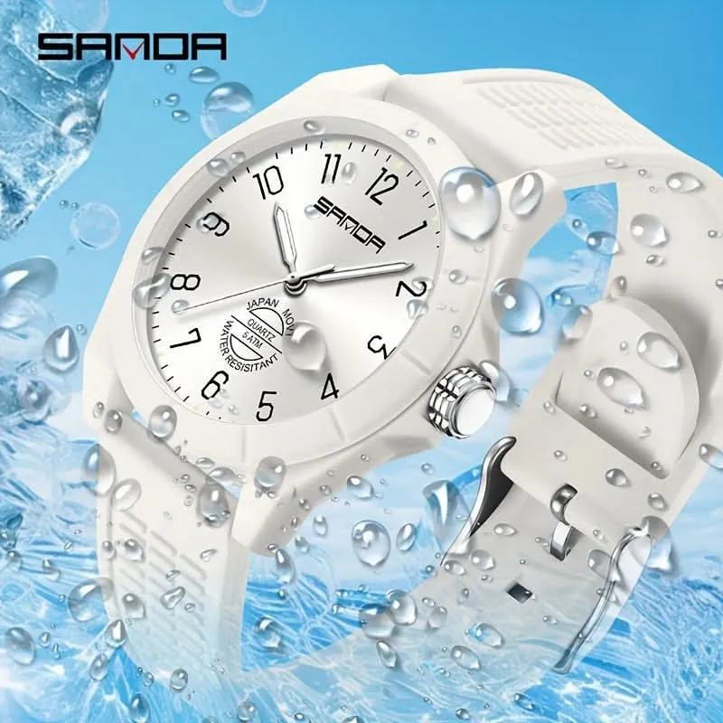 Men's Quartz Sports Watch - Water-Resistant, Stainless Steel Case