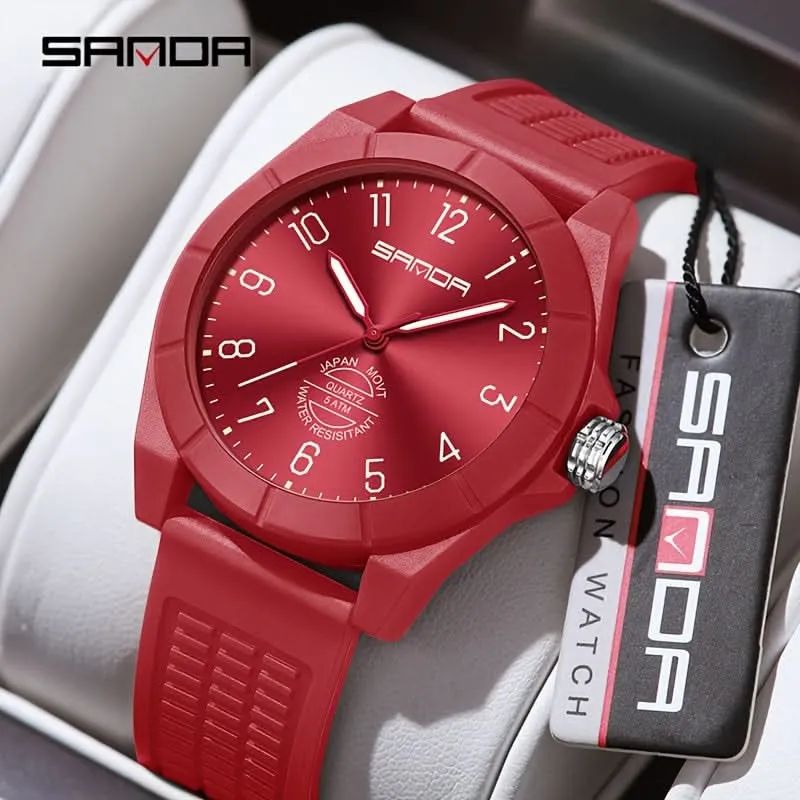 Men's Quartz Sports Watch - Water-Resistant, Stainless Steel Case
