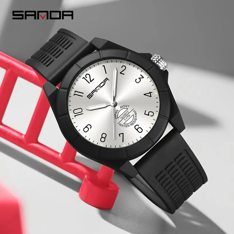 Men's Quartz Sports Watch - Water-Resistant, Stainless Steel Case
