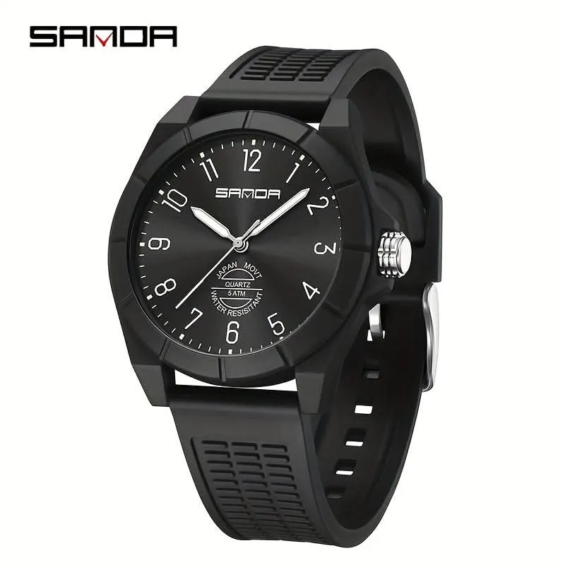 Men's Quartz Sports Watch - Water-Resistant, Stainless Steel Case