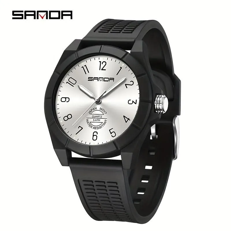 Men's Quartz Sports Watch - Water-Resistant, Stainless Steel Case