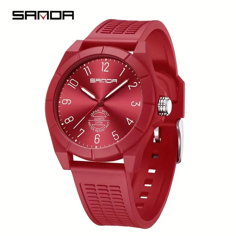 Men's Quartz Sports Watch - Water-Resistant, Stainless Steel Case