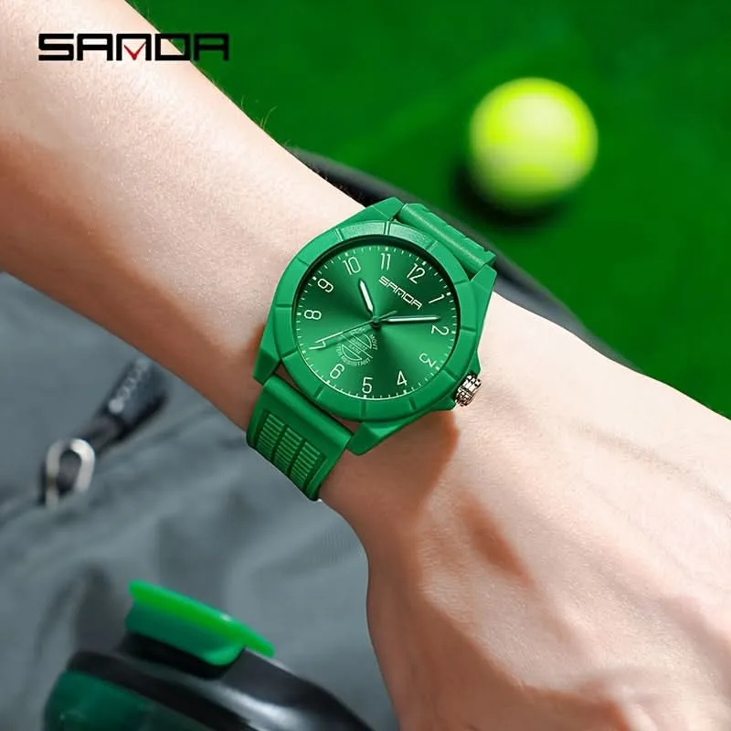 Men's Quartz Sports Watch - Water-Resistant, Stainless Steel Case