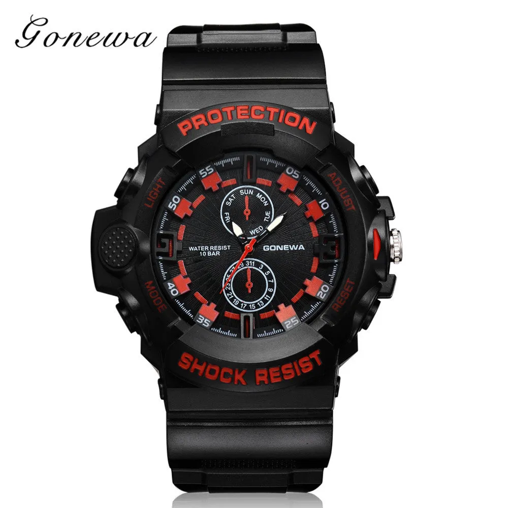 Mens Sports Watch with Silicone Band