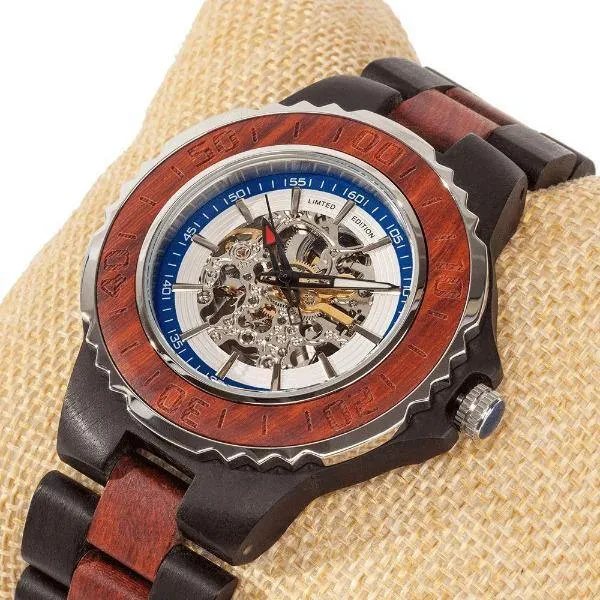 Men's Wooden Watch Genuine Automatic Rose Ebony