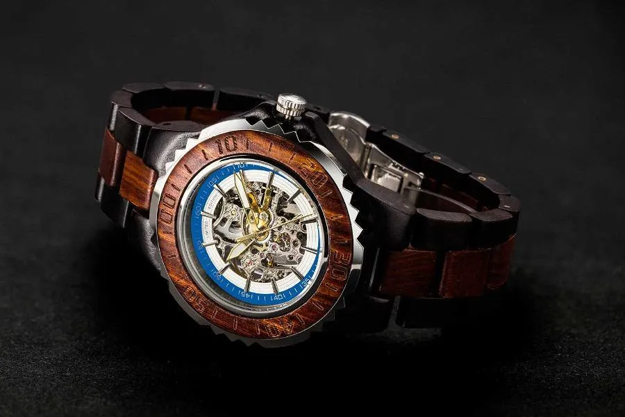 Men's Wooden Watch Genuine Automatic Rose Ebony