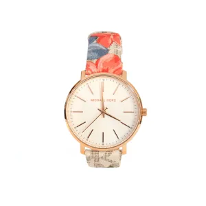 Michael Kors Pyper Three-Hand Multicolor Floral-Print Pvc Leather Strap