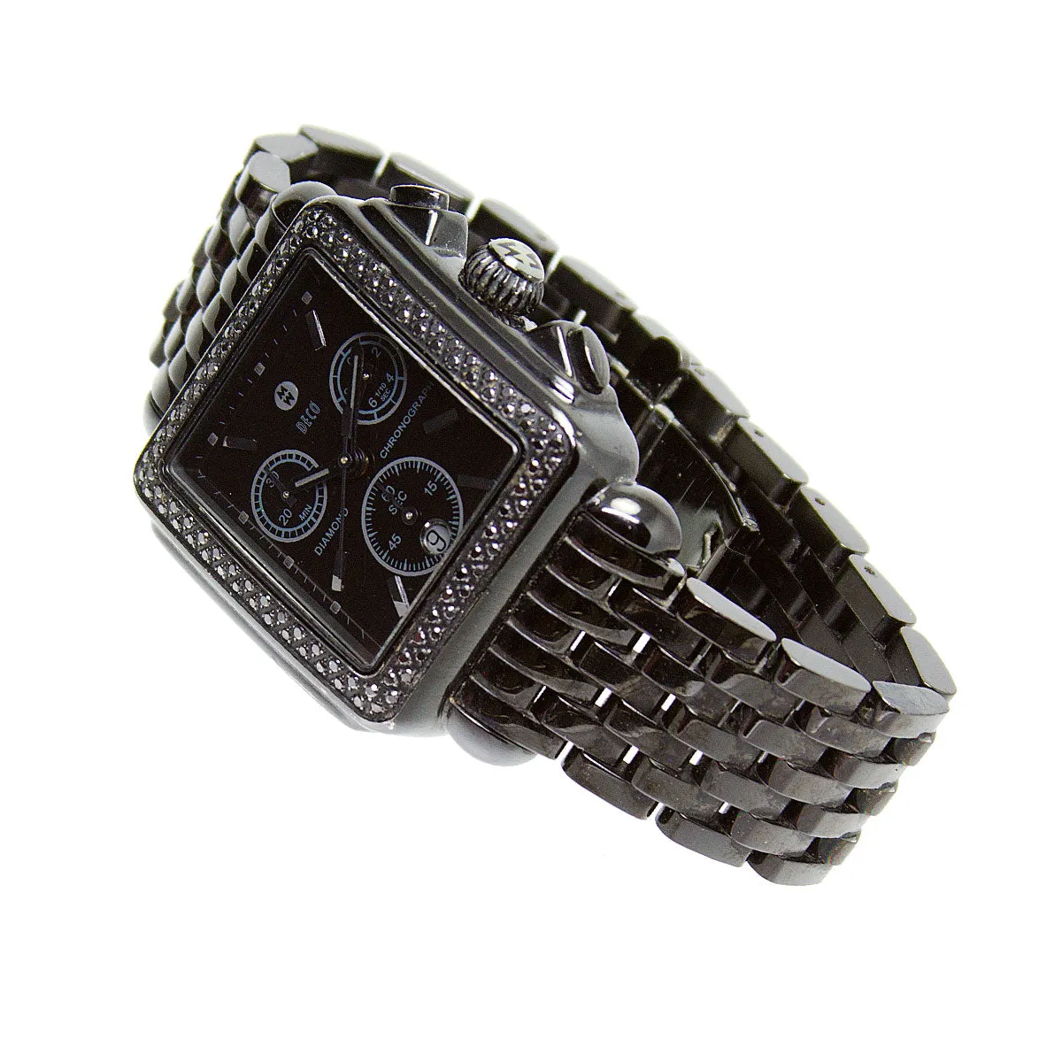 Michele Deco Diamond Noir Chronograph