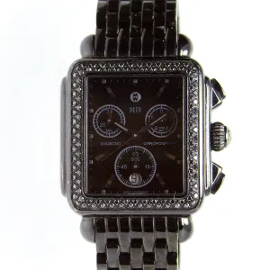 Michele Deco Diamond Noir Chronograph