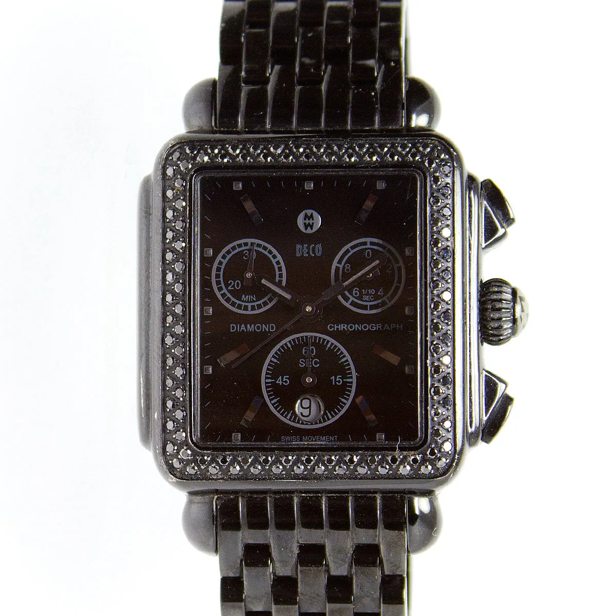 Michele Deco Diamond Noir Chronograph