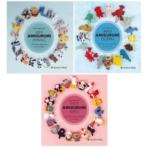 Mini Amigurumi Series Collecrion 3 Books Set by Sarah Abbondio Ocean, Birds