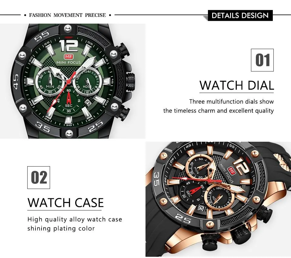 MINI FOCUS - Big Dial Chronograph Quartz Watch