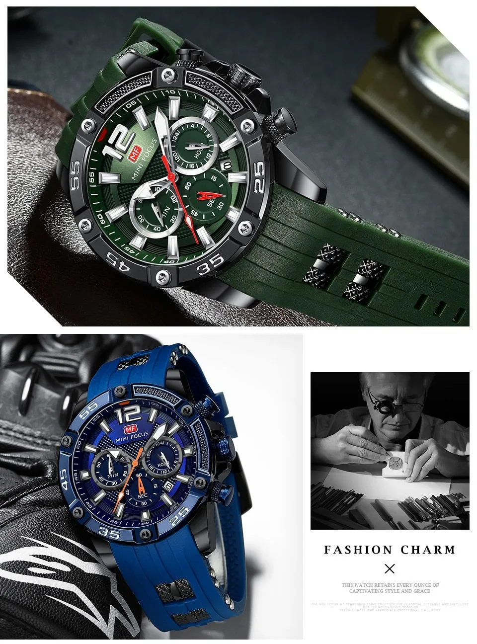 MINI FOCUS - Big Dial Chronograph Quartz Watch