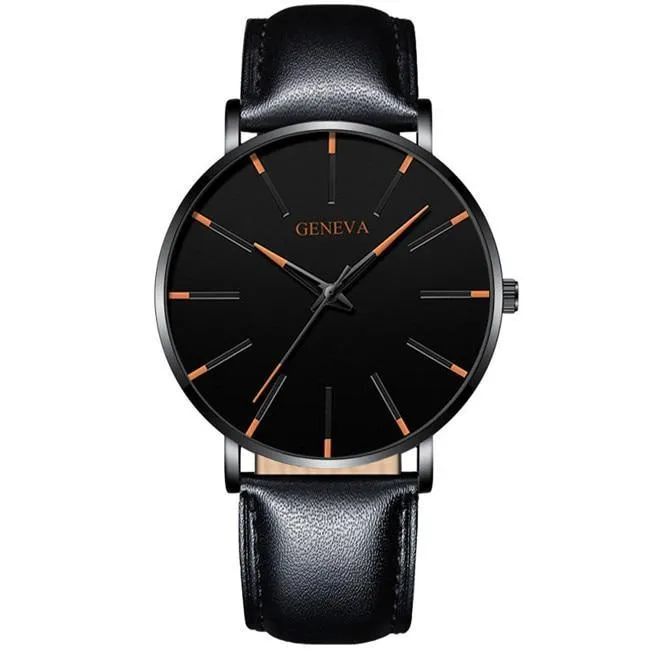 Minimalist Men's Fashion Ultra Thin Watch Simple Men Business Stainless Steel Mesh Belt Quartz Watch Relogio Masculino